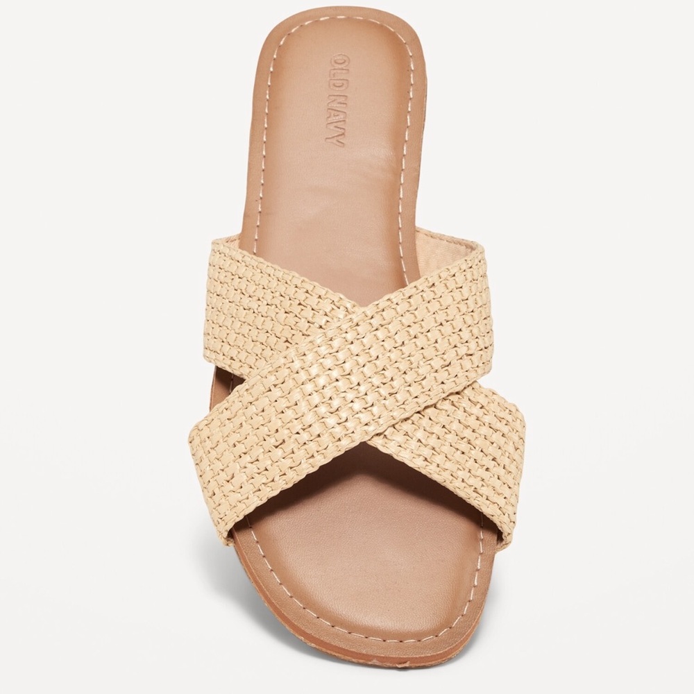 Totally Natural Woven Cross-Strap Sandals